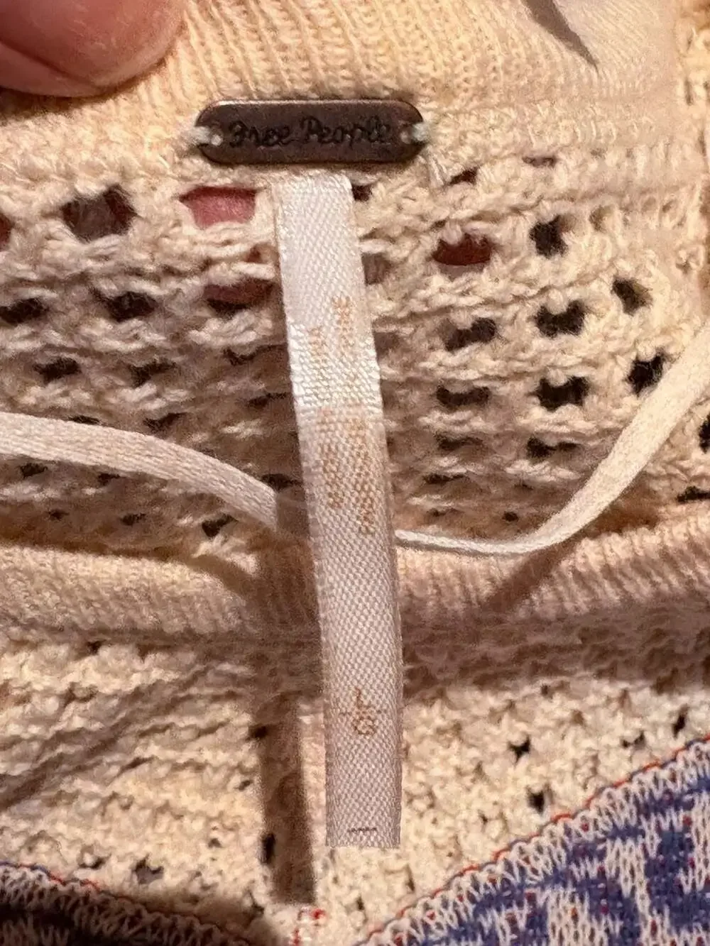Free People Geo Party Pullover Ivory Geometric Knit Sweater